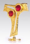 Relikwiarz franciszkański TAU na dwie relikwie wysokość 21 cm 226