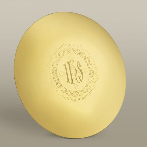 patena z grawerem IHS