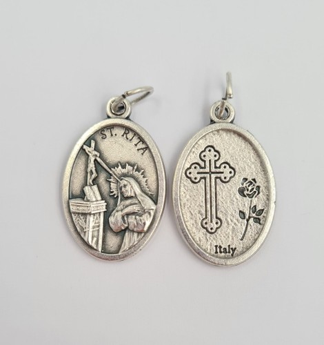 Medalik z metalu św. Rita
