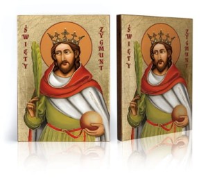 Ikona z certyfikatem - Święty Zygmunt