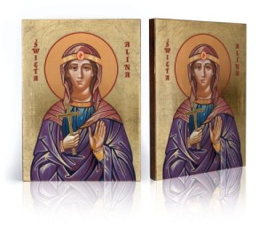 Ikona z certyfikatem - Święta Alina