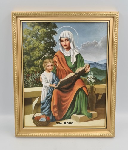 Obraz w ramie drewnianej św. Anna