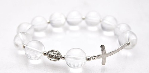 Różaniec na rękę kryształ górski