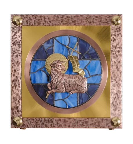 tabernakulum mosiężne z motywem baranka-1