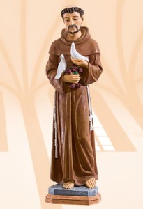 Święty Franciszek z gołąbkami figura