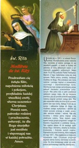  Modlitwy do św. Rity - zakładka do książki 