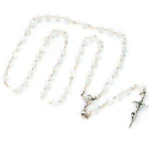 Różaniec komunijny imitacja perły - madre perła