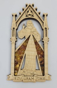 Magnes z bursztynem Jezu Ufam Tobie