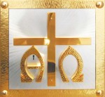 Tabernakulum mosiężne Alfa Omega TB033