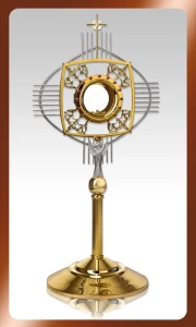 Monstrancja złocona bogato zdobiona 012- 74 cm