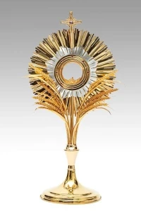 Monstrancja złocona z motywem kłosów MN028 - 63 cm