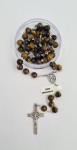 Różaniec metalowy z kwarcowymi kamieniami naturalnymi - Tygrysie Oko