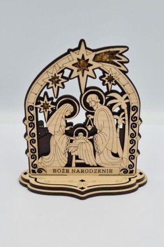 Szopka Święta Rodzina z bursztynem-1