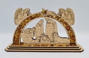 SZOPKA BOŻONARODZENIOWA STAJENKA Z BURSZTYNEM