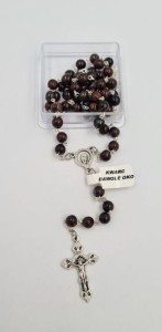 RÓŻANIEC Z KAMIENI NATURALNYCH KWARC BAWOLE OKO 