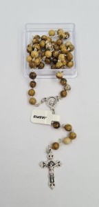 RÓŻANIEC Z KAMIENI NATURALNYCH JASPIS 