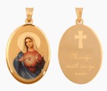 Złoty medalik serce Maryi 