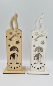 Świeca adwentowa szopka LED