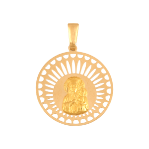 Medalik ze złota z Matką Boską Częstochowską