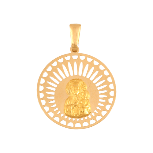 Medalik ze złota z Matką Boską Częstochowską