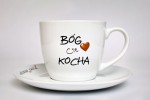 Filiżanka z motywem religijnym - Bóg Cię kocha... każdego dnia