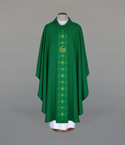 Ornat zielony z ozdobnym pasem