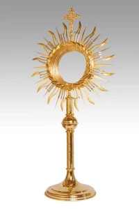 Monstrancja złocona na dużą hostię MN111