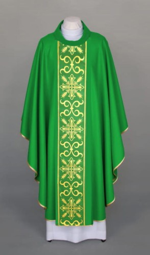 Ornat zielony zdobiony pasem