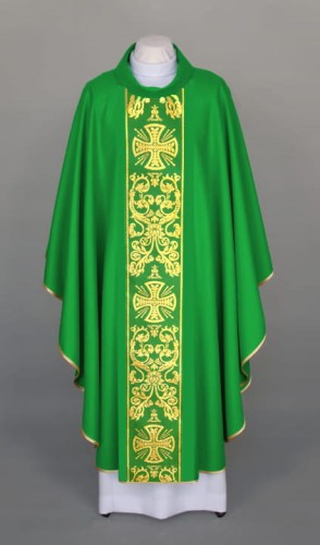 Ornat zielony zdobiony pasem