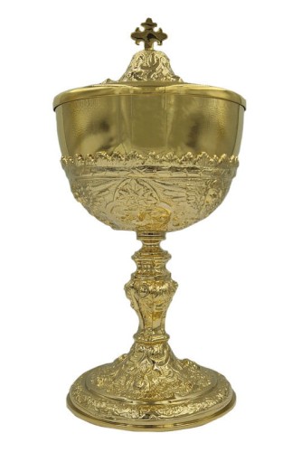 Puszka liturgiczna na komunikanty z aniołami-1