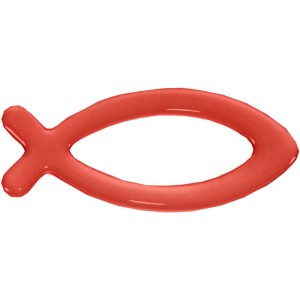 Rybka - naklejka na samochód -  czerwona