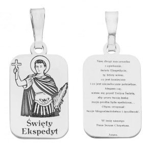 Medalik srebrny rodowany Św. Ekspedyt