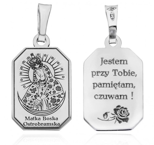 medalik srebrny z Matką Bożą