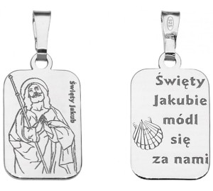 Medalik srebrny rodowany Św. Jakub
