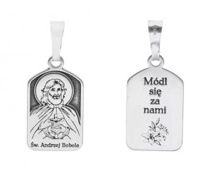 Medalik srebrny rodowany Święty Andrzej Bobola