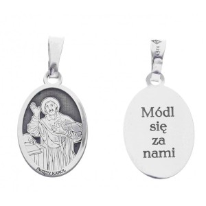 Medalik ze srebra z wizerunkiem Świętego Karola 