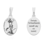 Srebrny medalik Ag 925 rodowany Święty Sebastian 