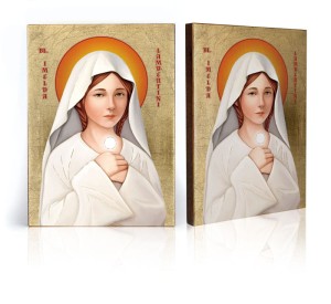 Ikona z certyfikatem - bł. Imelda - patronka dzieci pierwszokomunijnych