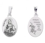 Medalik srebrny rodowany - Święty Józef