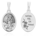 Medalik srebrny rodowany - Święta Marta