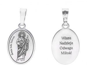 Medalik srebrny rodowany - Święty Juda Tadeusz