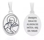 Medalik srebrny rodowany - Święty brat Albert