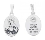 Medalik srebrny rodowany - Serce Maryi