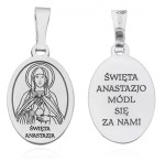 Medalik srebrny rodowany - Święta Anastazja