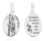 Medalik srebrny rodowany - Święta Helena