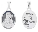Medalik srebrny rodowany - Święta Katarzyna