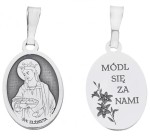 Medalik srebrny rodowany - Święta Elżbieta