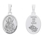 Medalik srebrny rodowany -  Święta Maria Magdalena