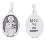 Medalik srebrny rodowany - Św. Mateusz