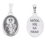 Medalik srebrny rodowany - Święty Patryk